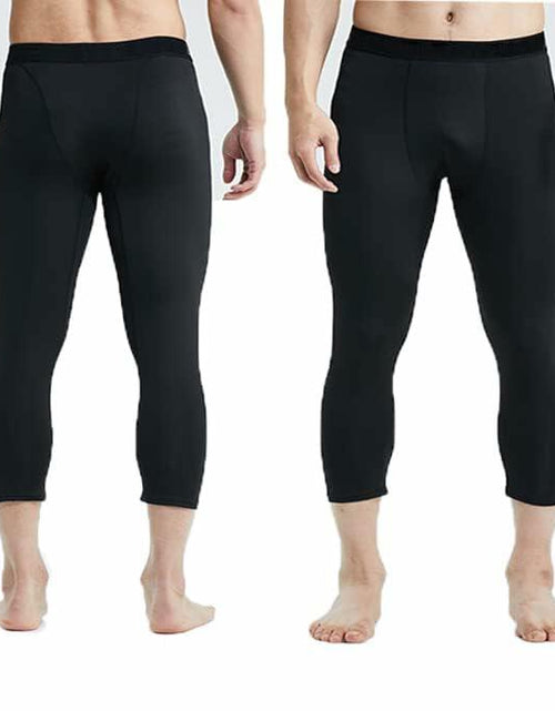 Load image into Gallery viewer, Smatstyle Men's 3/4 Compression Athletic Capri Leggings Size M
