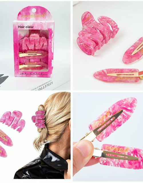 Load image into Gallery viewer, CHASESUN Pink Hair Claw Clips Set 3 Pcs Acetate Solid Pattern
