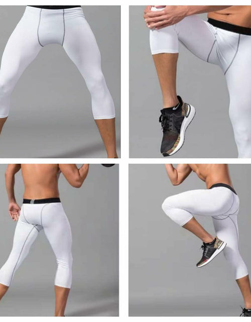 Load image into Gallery viewer, Smatstyle Men's 3/4 Compression Athletic Capri Leggings Size M

