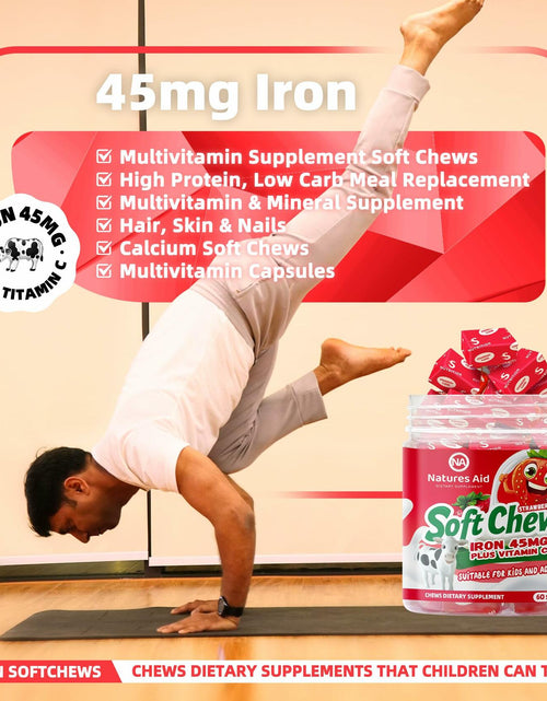 Load image into Gallery viewer, BestBy12/25 Natures Aid Chewable Iron Supplement Strawberry Flavor 2Month Supply
