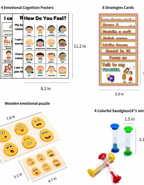 Load image into Gallery viewer, Roromonia Calming Corner Kit with Posters Feelings Chart Wooden Puzzle
