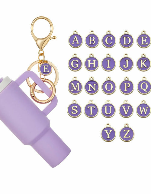 Load image into Gallery viewer, Sanyaa Initial Mini Cup Keychain Accessories for Stanley Purple E
