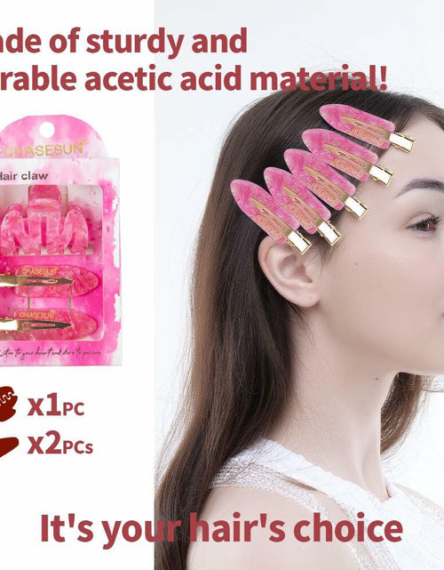 Load image into Gallery viewer, CHASESUN Pink Hair Claw Clips Set 3 Pcs Acetate Solid Pattern
