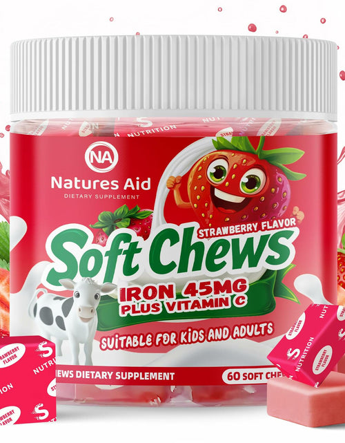 Load image into Gallery viewer, BestBy12/25 Natures Aid Chewable Iron Supplement Strawberry Flavor 2Month Supply
