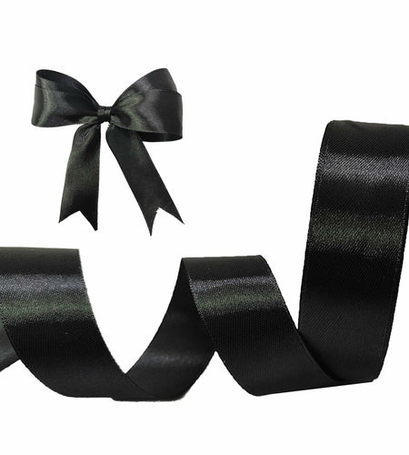 MEYIART Black Satin Ribbon 1.5in x 25yds Wedding Gift Wrapping Polyester