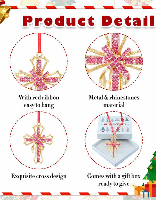 Load image into Gallery viewer, GROWTHMAGIC Metal Cross Christian Christmas Ornaments Pink Religious Decor
