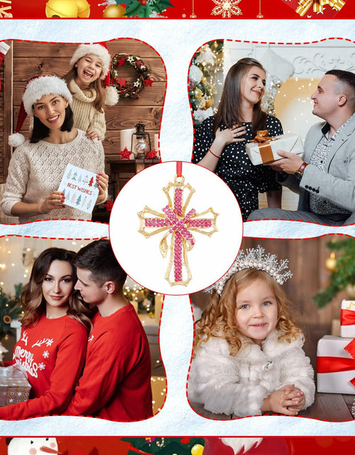 Load image into Gallery viewer, GROWTHMAGIC Metal Cross Christian Christmas Ornaments Pink Religious Decor
