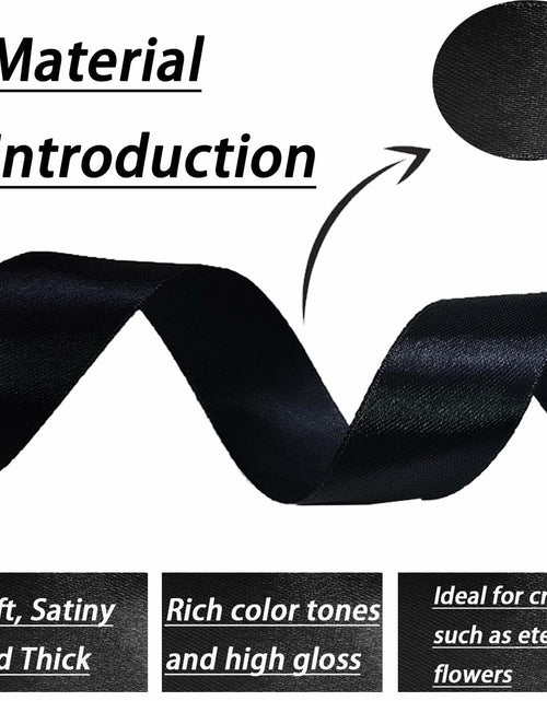 Load image into Gallery viewer, MEYIART Black Satin Ribbon 1.5in x 25yds Wedding Gift Wrapping Polyester
