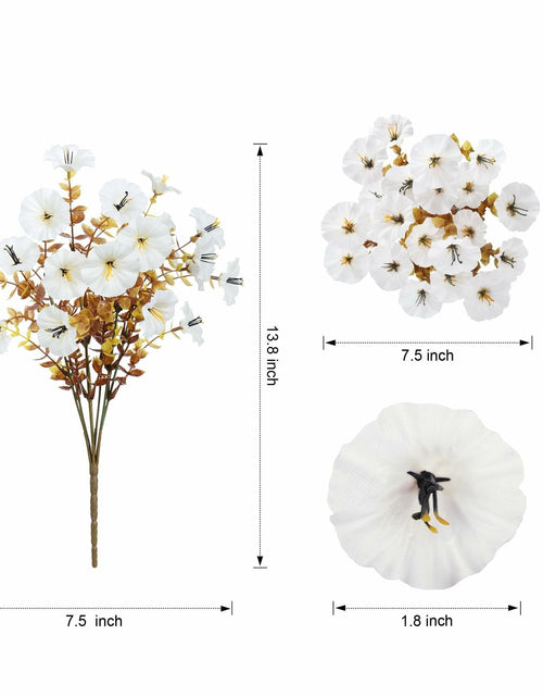 Load image into Gallery viewer, HyeFlora Fake Mums Artificial Fall Flowers 12 Bundles White Silk Morning Glory
