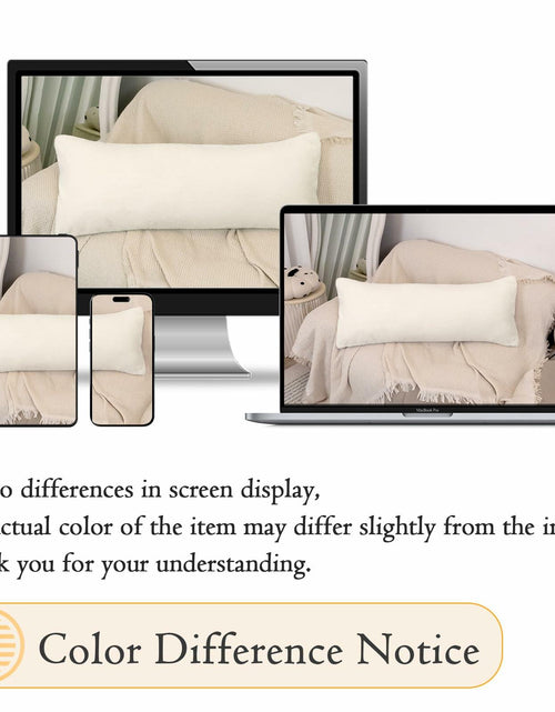 Load image into Gallery viewer, JoraLion Faux Fur Lumbar Pillow Cover 14x36 inch Cream Rabbit Plush 1 Cover

