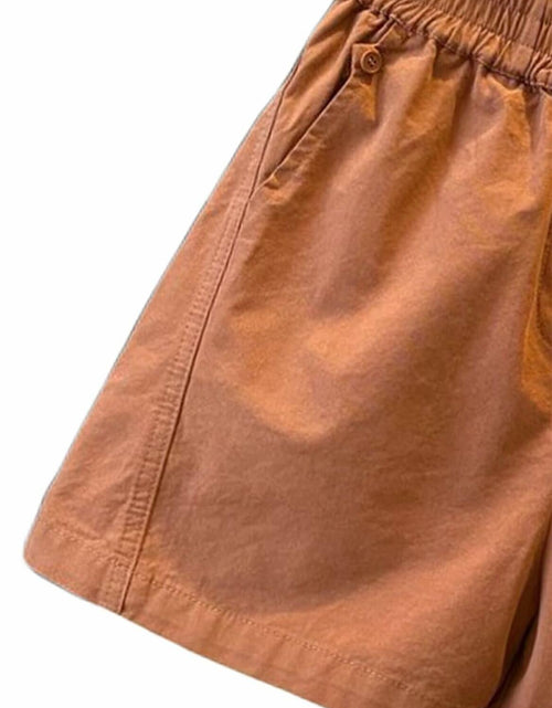 Load image into Gallery viewer, Falainetee Women's Cotton Summer Casual Shorts Brown Size L
