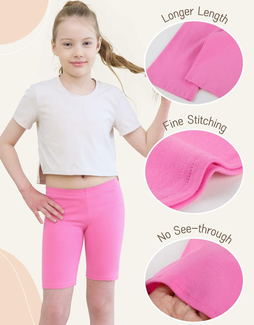Load image into Gallery viewer, HoeVou Girls Cotton Cartwheel Biker Bermuda Shorts 4 Pack Multi-Color Size 5-6X
