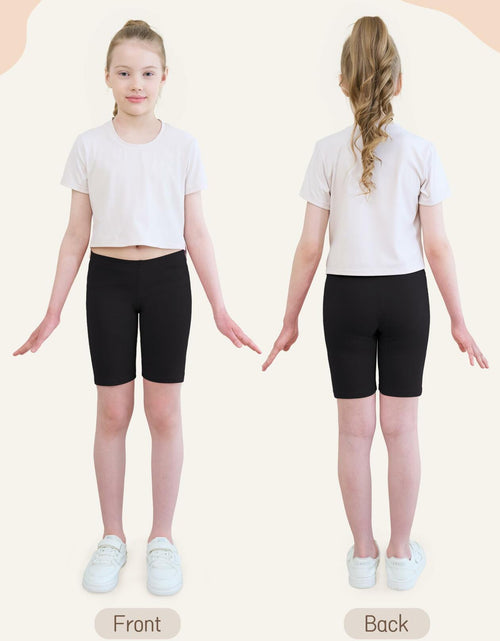 Load image into Gallery viewer, HoeVou Girls Cotton Cartwheel Biker Bermuda Shorts 4 Pack Multi-Color Size 5-6X
