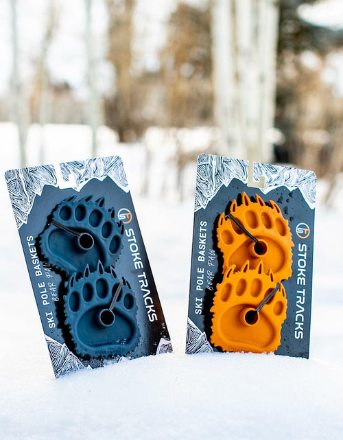 Load image into Gallery viewer, Stoke Tracks Bear Paw Ski Pole Baskets Bear Deep Blue
