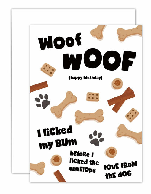 Load image into Gallery viewer, Gooji 5x7 Funny Dog Birthday Card I Licked My Bum Humor Cute Greeting
