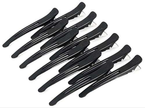 Load image into Gallery viewer, Pazalic Hair Clips 12Pcs Large No Crease No Bend Silicone Band Black
