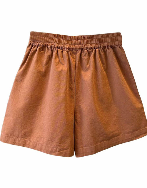 Load image into Gallery viewer, Falainetee Women's Cotton Summer Casual Shorts Brown Size L
