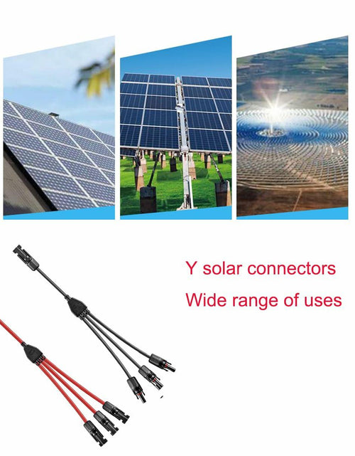 Load image into Gallery viewer, Daohaodeli Solar Connectors 30A 12AWG 1-3 Y Branch Adapter Cable Pair Red+Black
