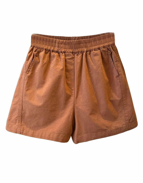 Load image into Gallery viewer, Falainetee Women's Cotton Summer Casual Shorts Brown Size L
