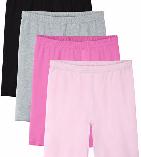 HoeVou Girls Cotton Cartwheel Biker Bermuda Shorts 4 Pack Multi-Color Size 5-6X