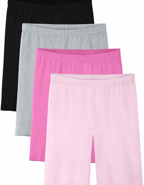 Load image into Gallery viewer, HoeVou Girls Cotton Cartwheel Biker Bermuda Shorts 4 Pack Multi-Color Size 5-6X
