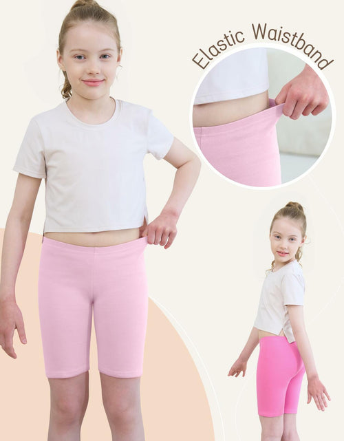 Load image into Gallery viewer, HoeVou Girls Cotton Cartwheel Biker Bermuda Shorts 4 Pack Multi-Color Size 5-6X
