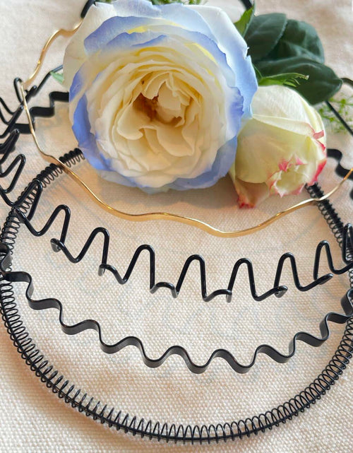 Load image into Gallery viewer, WEIMAISI 4pcs Black Metal Wavy Non Slip Hair Hoop Headband Accessories
