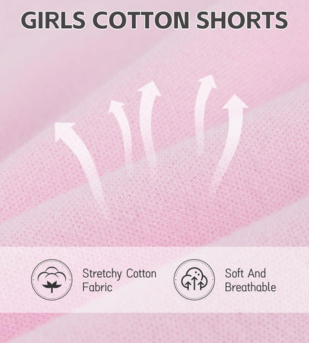 HoeVou Girls Cotton Cartwheel Biker Bermuda Shorts 4 Pack Multi-Color Size 5-6X