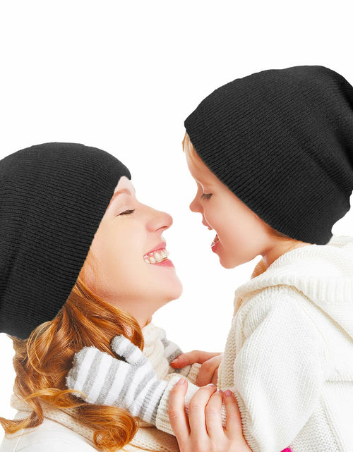 Load image into Gallery viewer, Zion Praiser 2PCS Family Beanie Hat Parent-Child Winter Knitted Warm Black
