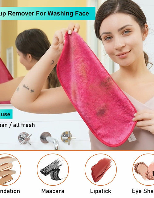 Load image into Gallery viewer, PleasingCare Makeup Remover Cloth Cleansing Towel Chemical Free 3 Count Rosy
