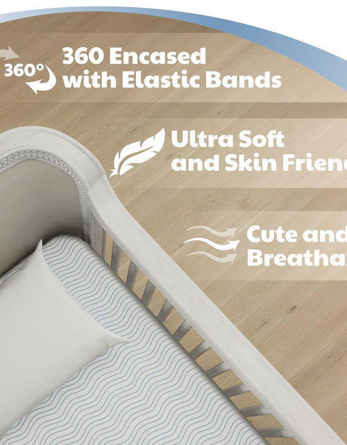 Load image into Gallery viewer, Earth&amp;ME Waterproof Bassinet Mattress Sheets 100% Cotton Brown Waves Universal

