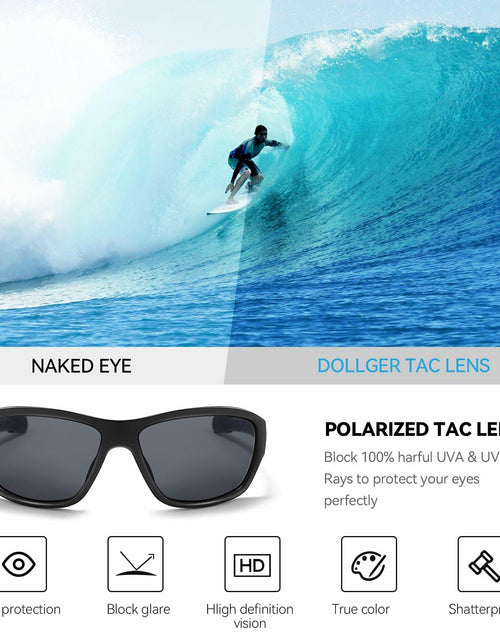 Load image into Gallery viewer, [Like New] Dollger Polarized Sports Sunglasses Women UV400 Black Wraparound Fit
