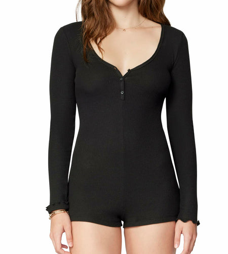 Florence by mills Women's Micro Thermal Romper Black Size X-Small