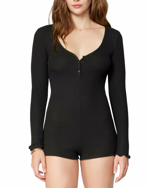 Load image into Gallery viewer, Florence by mills Women's Micro Thermal Romper Black Size X-Small
