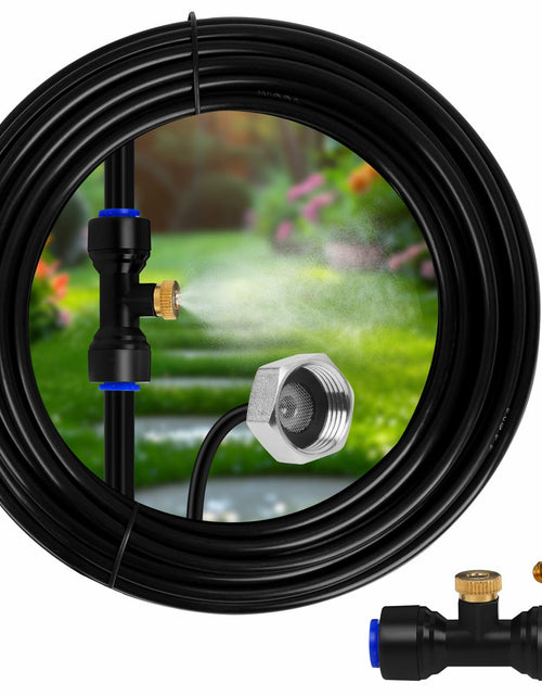 Load image into Gallery viewer, UBYNID 82FT Patio Misting System 21 Brass Nozzles Outdoor Cooling Adapter
