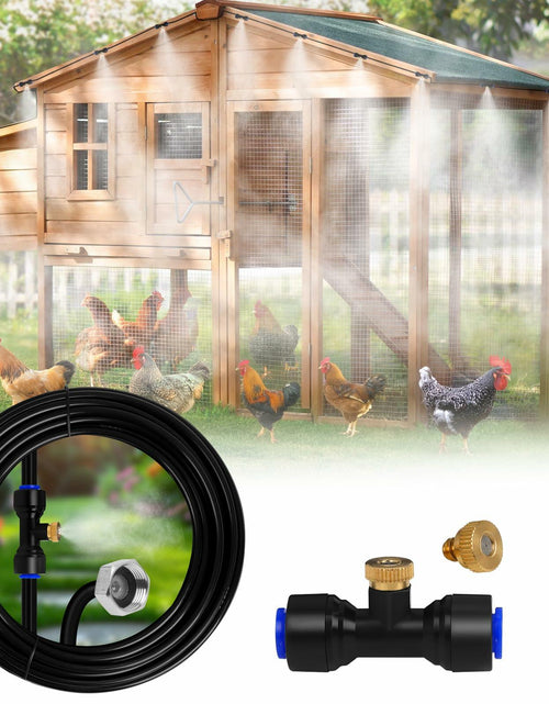 Load image into Gallery viewer, UBYNID 82FT Patio Misting System 21 Brass Nozzles Outdoor Cooling Adapter
