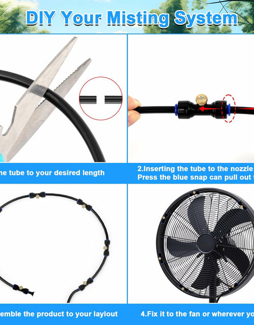 Load image into Gallery viewer, UBYNID 82FT Patio Misting System 21 Brass Nozzles Outdoor Cooling Adapter
