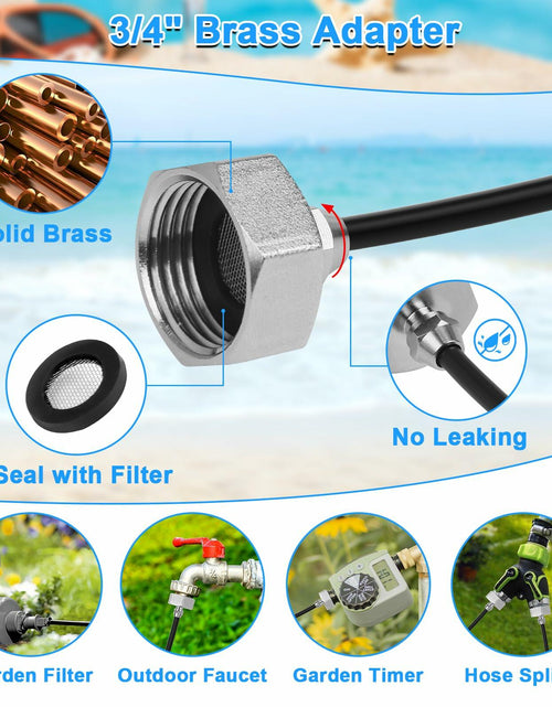 Load image into Gallery viewer, UBYNID 82FT Patio Misting System 21 Brass Nozzles Outdoor Cooling Adapter
