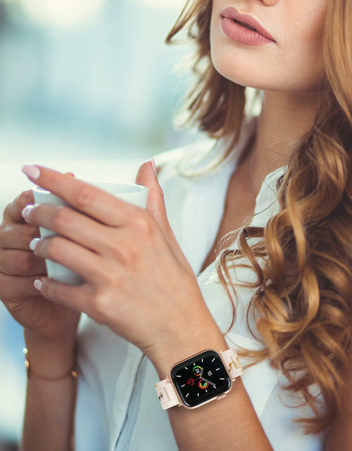 Load image into Gallery viewer, MAIRUI Resin Watch Band for Apple Watch 49/45/44/42mm Slim Strap Nougat White
