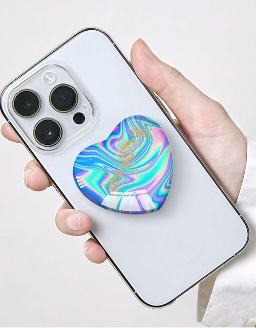 Load image into Gallery viewer, Luhoit Expanding Heart Shape Glass Phone Grip Holder Gold Purple Blue TPU
