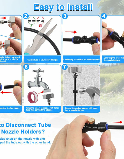 Load image into Gallery viewer, UBYNID 82FT Patio Misting System 21 Brass Nozzles Outdoor Cooling Adapter
