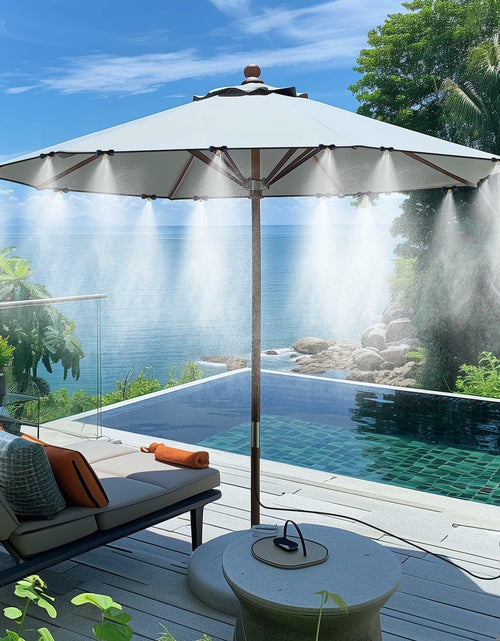 Load image into Gallery viewer, UBYNID 82FT Patio Misting System 21 Brass Nozzles Outdoor Cooling Adapter
