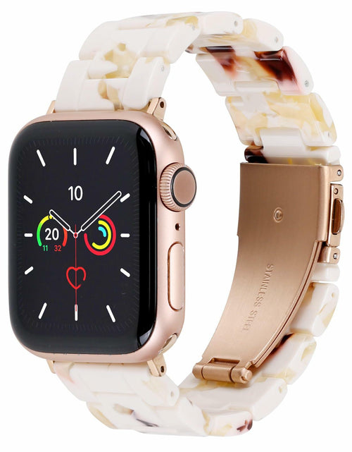 Load image into Gallery viewer, MAIRUI Resin Watch Band for Apple Watch 49/45/44/42mm Slim Strap Nougat White
