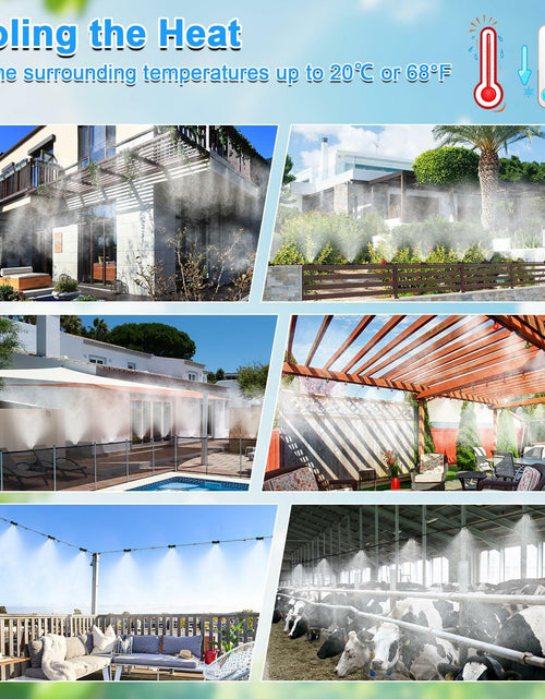 Load image into Gallery viewer, UBYNID 82FT Patio Misting System 21 Brass Nozzles Outdoor Cooling Adapter

