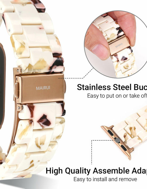 Load image into Gallery viewer, MAIRUI Resin Watch Band for Apple Watch 49/45/44/42mm Slim Strap Nougat White
