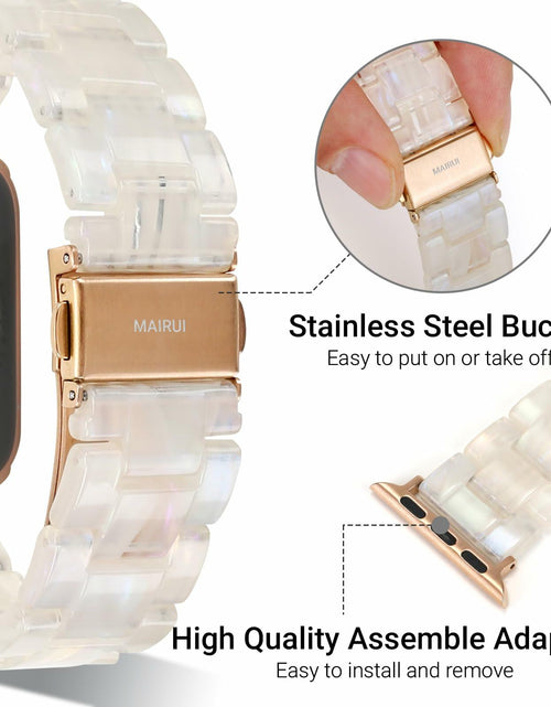 Load image into Gallery viewer, MAIRUI Resin Watch Band for Apple Watch Series 1-9 Ultra 42-49mm Colorful White
