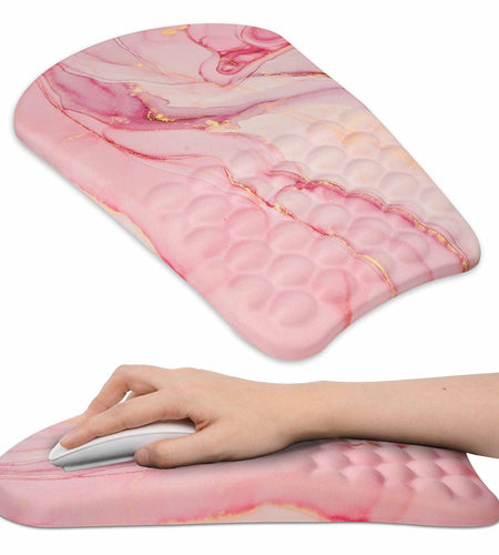 Knocent Ergonomic Wrist Mouse Pad Massage Memory Foam Non-Slip Pink Marble