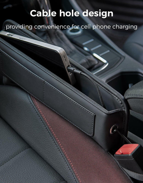 Load image into Gallery viewer, ALIOBC Car Seat Gap Filler Organizer Premium Leather Black 1 Pack
