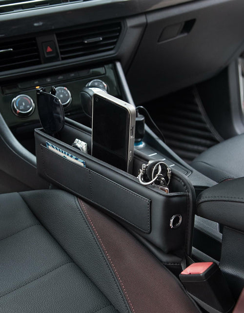 Load image into Gallery viewer, ALIOBC Car Seat Gap Filler Organizer Premium Leather Black 1 Pack
