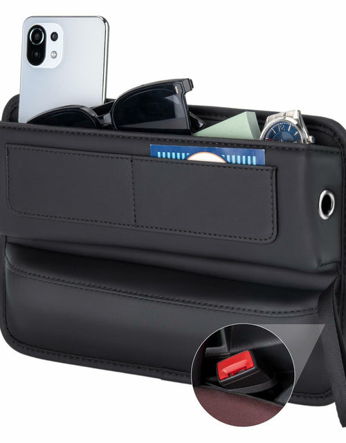 Load image into Gallery viewer, ALIOBC Car Seat Gap Filler Organizer Premium Leather Black 1 Pack
